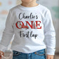 Red Racing Car ONE First Lap Personalised 1st Birthday Outfit