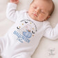 Blue Pumpkin Ghost 'When I Wake Up It Will Be Halloween' – Personalised Sleepsuit, Vest & Bib