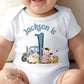 Blue Tractor & Farmyard Friends Personalised Birthday Outfit, Any Age
