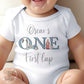 Blue Racing Car ONE First Lap Personalised 1st Birthday Outfit