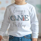 Blue Racing Car ONE First Lap Personalised 1st Birthday Outfit