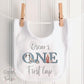 Blue Racing Car ONE First Lap Personalised 1st Birthday Outfit
