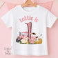 Pink Tractor & Farm Animals Personalised Birthday Outfit, Any Age