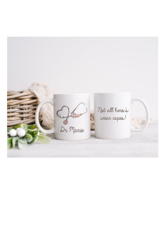 NHS Doctors Mug & Coaster,  Personalised Doctors Mug, Doctors Gift Set, NHS Doctors Mug, Coffee Lover Doctor, Frontline Worker Gift