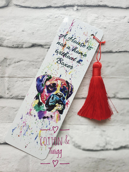 Boxer Dog Bookmark,Dog Bookmark,Dog Breed Bookmark, Handmade Bookmark, Personalised Pet Bookmark, Dog lovers Gift,Gift For Him, Gift For Her