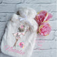 Personalised Party Girl Hot Water Bottle, Faux Fur Hot Water Bottle Cover, Fluffy Bed Warmer, 18th birthday Gift For Her, gift For Daughter