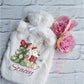 Personalised Rabbit Hot Water Bottle, Faux Fur Hot Water Bottle Cover, Fluffy Bed Warmer, Christmas Gift For Her, Present For Mum Or Nan