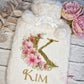 Personalised Hot Water Bottle, Faux Fur Hot Water Bottle Cover,Pink Floral Letter Design,Birthday Gift For Her, Present For Daughter, Sister