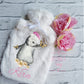 Personalised Penguin Hot Water Bottle, Faux Fur Hot Water Bottle Cover, Fluffy Bed Warmer, Birthday Gift For Her, Present For Mum Or Nan