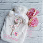 Personalised Party Girl Hot Water Bottle, Faux Fur Hot Water Bottle Cover, Fluffy Bed Warmer, 18th birthday Gift For Her, gift For Daughter