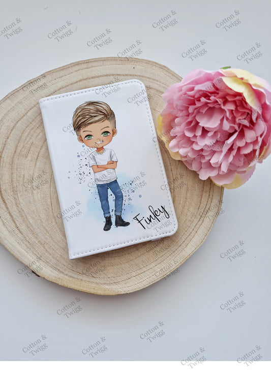 Personalised Boys Passport Holder,  Custom Travel Set, Gift For him, Kids Passport Cover, Gift For Teenager, Holiday Vacation Travel Gift