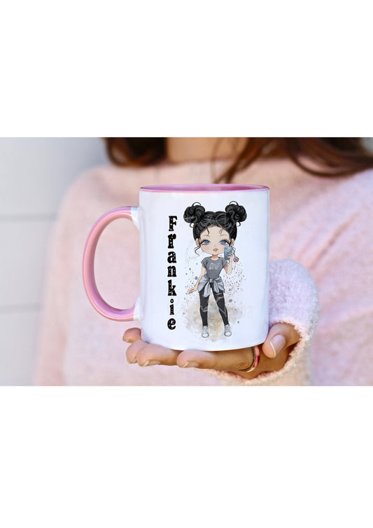 Personalised Girls Mug,  Gift For Girls, Gift For Older Girl, Hair & Skin Variations, Gift For her, Mug For Teenager, Girls Fashion Gift,