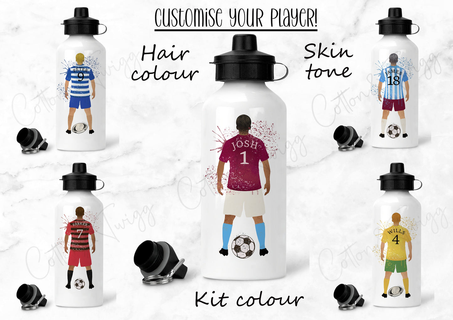 Personalised Football Water Bottle