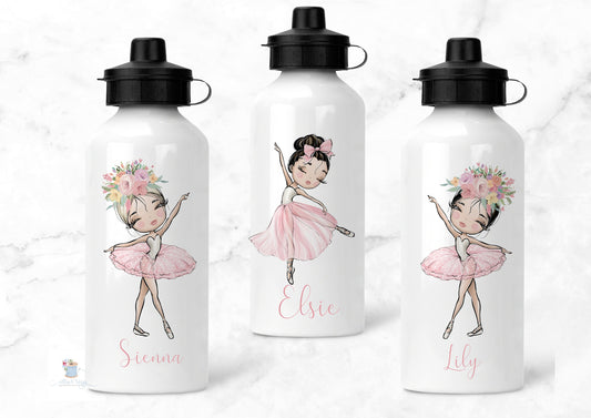 Personalised Girls Ballerina Water Bottle