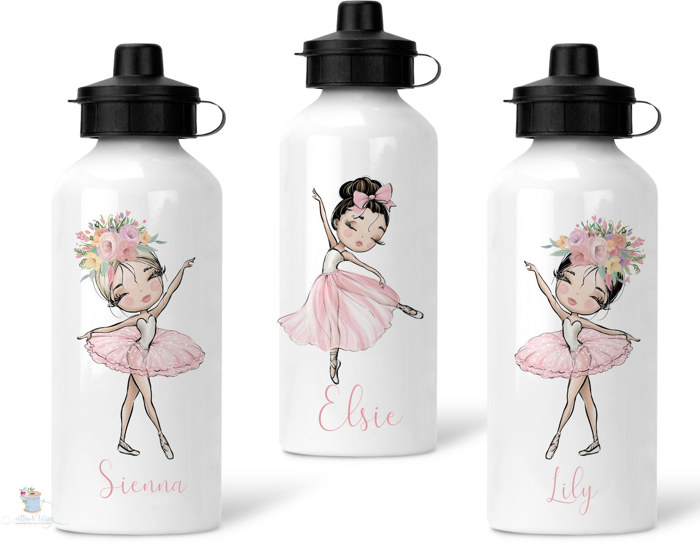 Personalised Girls Ballerina Water Bottle