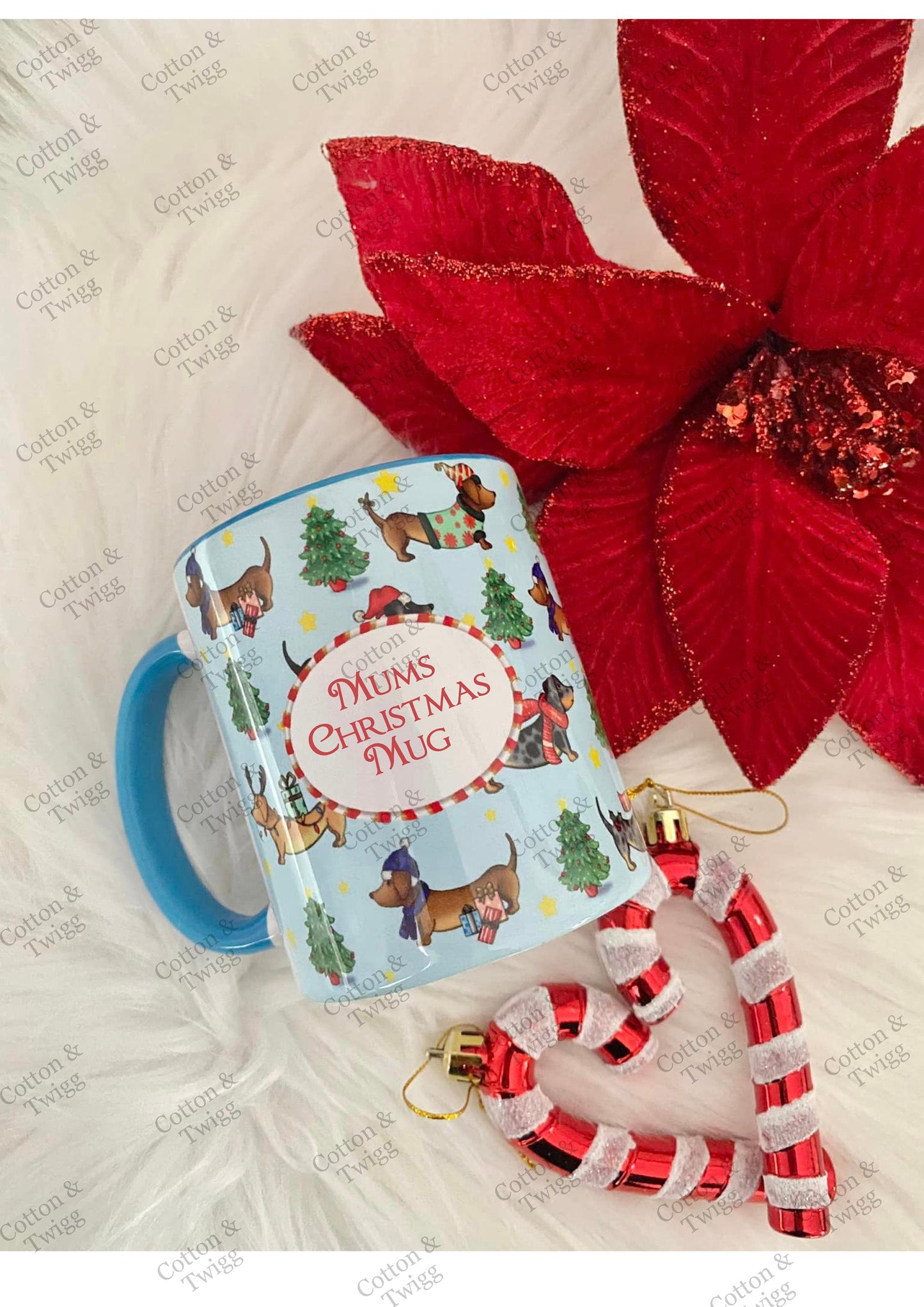 Personalised Daschund Christmas Mug, Sausage Dog Christmas Coffee, Tea Cup, Christmas Movie Mug, Secret Santa Gift, Festive Dog Lovers Gift