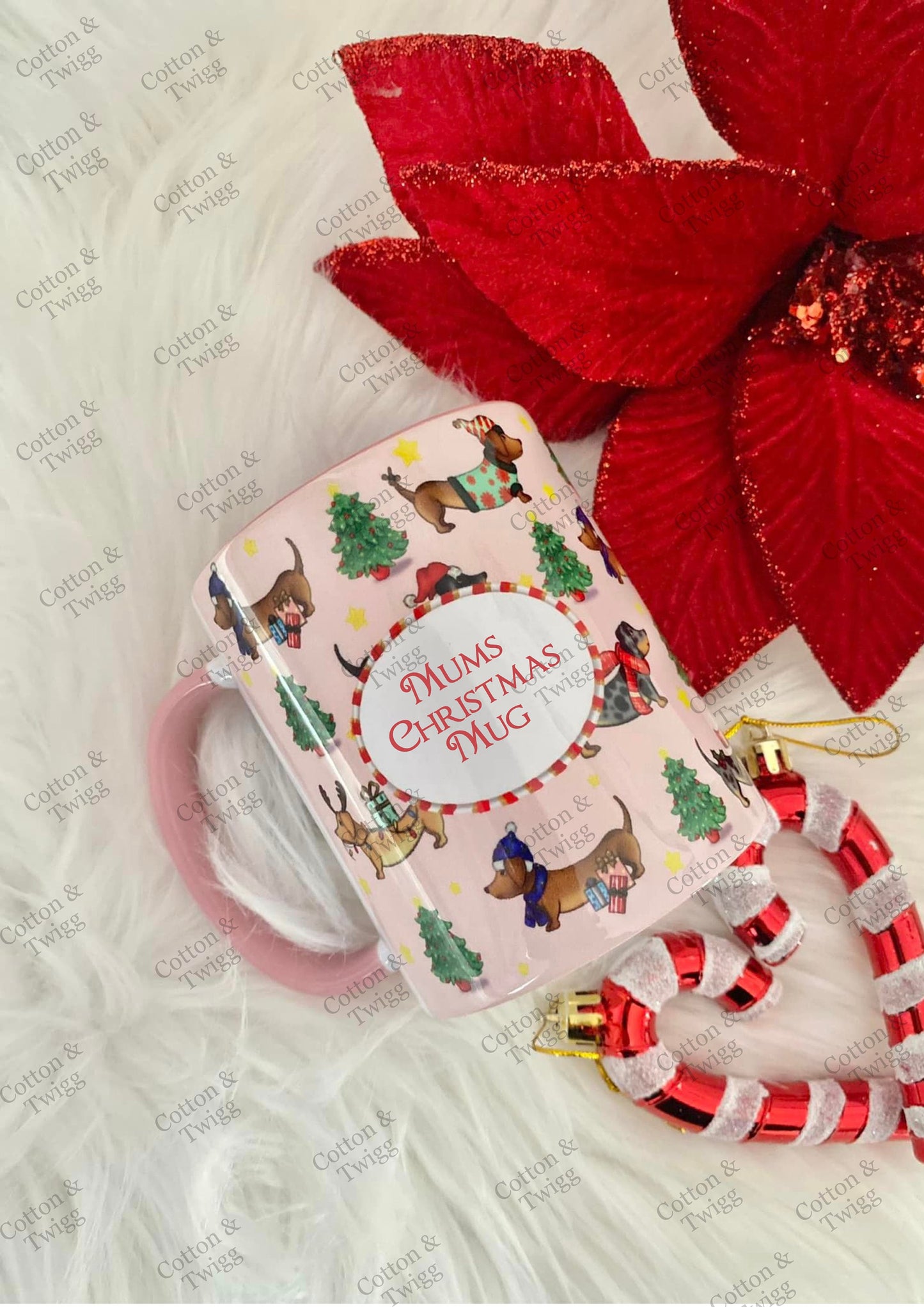 Personalised Daschund Christmas Mug, Sausage Dog Christmas Coffee, Tea Cup, Christmas Movie Mug, Secret Santa Gift, Festive Dog Lovers Gift