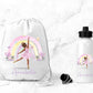 Personalised Ballet Water Bottle & Gym Bag, Ballerina Gift, Personalised PE bag, School, PE, Swim Drawstring Bag, Ballet Gift, Present