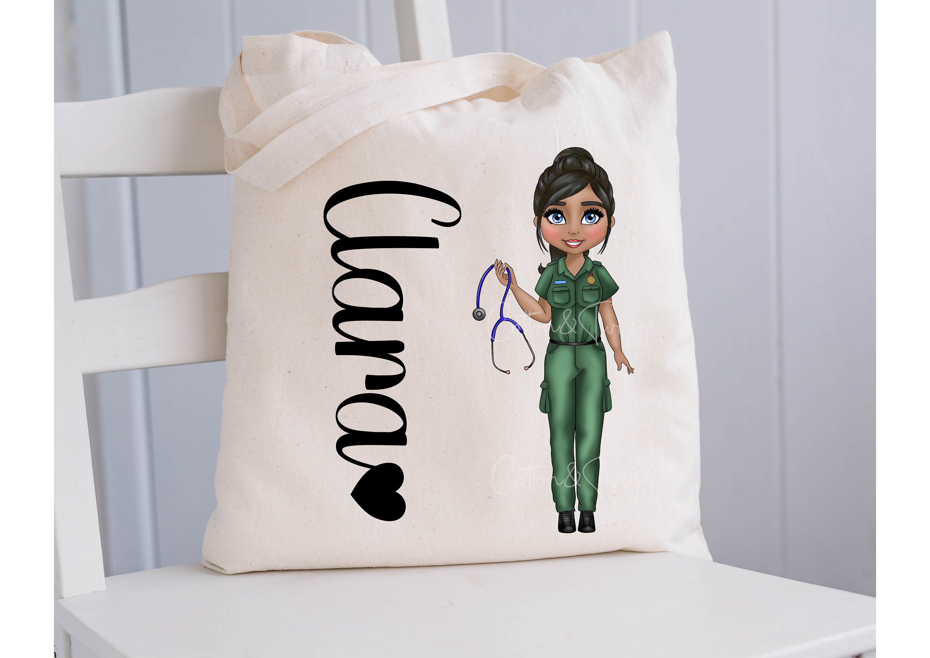 Personalized nurse lunch discount bags