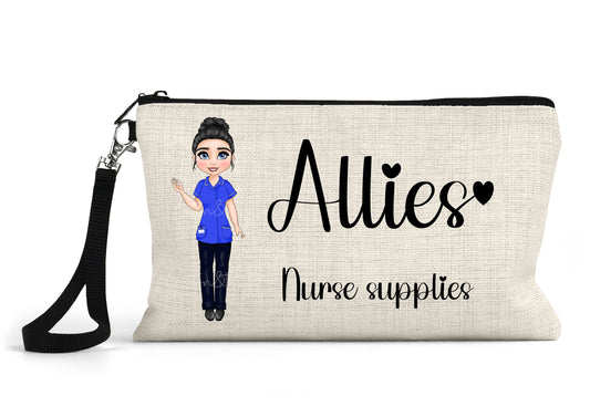 Personalised Nurse bag, Nurse Zippered Pouch, Nurse Pencil Case, Custom Nurse Bag, Student Nurse, Nurse Graduation, Nurse Gift, Work Bag