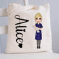 Midwife Tote bag, Personalised Midwife Bag, Midwife Shopping Bag, Nurse Lunch Bag, Student Nurse, Nurse Graduation, Nurse Gift, Work Bag