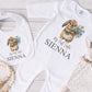 First Easter Sleepsuit and Bodysuit Vest & Bib, My First Easter Romper Suit, Baby Girls 1st Easter Babygrow, Easter Bunny, Personalised Gift