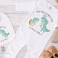 Personalised First Fathers Day Sleepsuit, Our First Father's Day dinosaur Romper Suit, Baby Boy's 1st Father's Day Outfit, Fathers Day Gift
