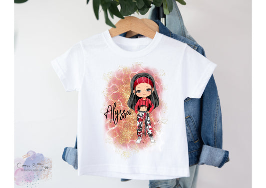 Personalised Girls Dance T-Shirt, Girls Dance Personalised Top, Street Dance/Modern Dance T shirt for Girls, Custom Dancers T-Shirt