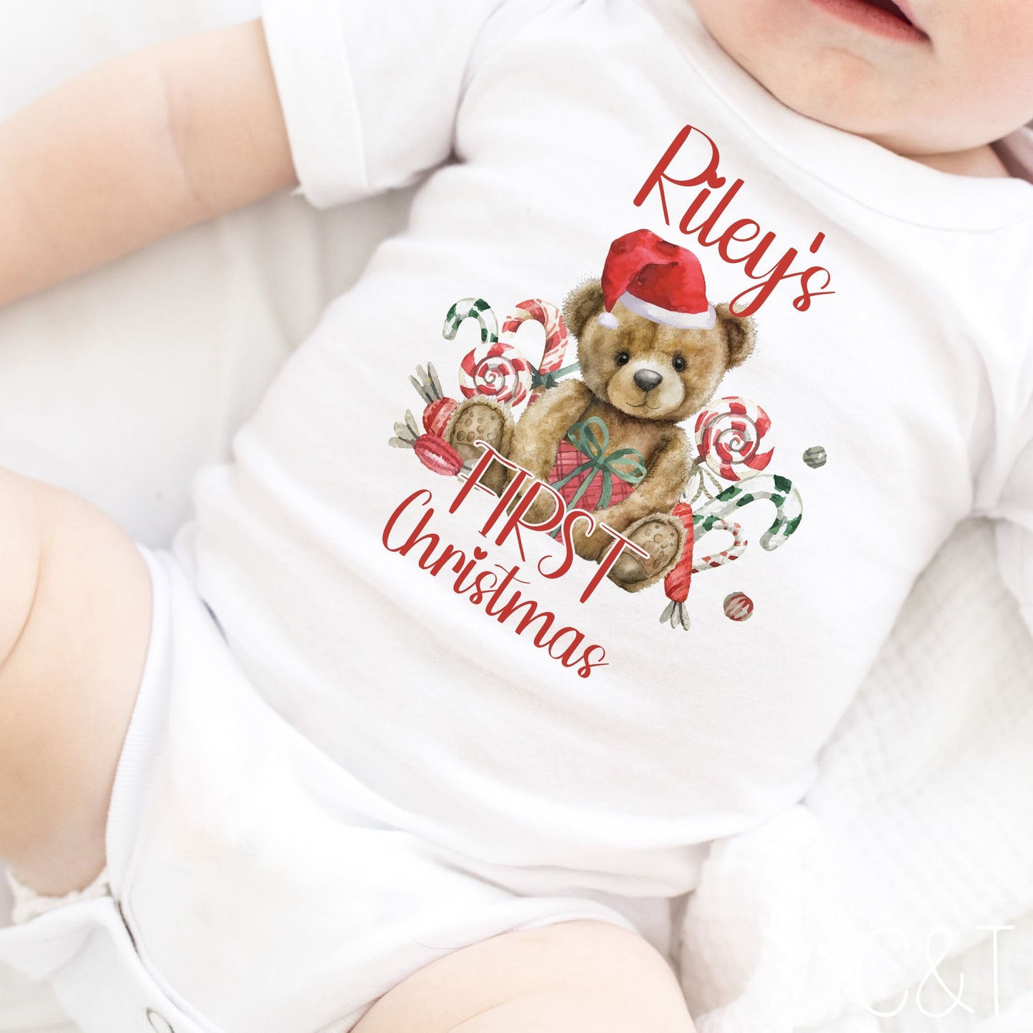 Baby's First Christmas Sleepsuit, Vest & Bib