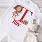 Baby Girl's Personalised Baby Christmas Sleepsuit, Vest & Bib, Personalised Baby Gift Set