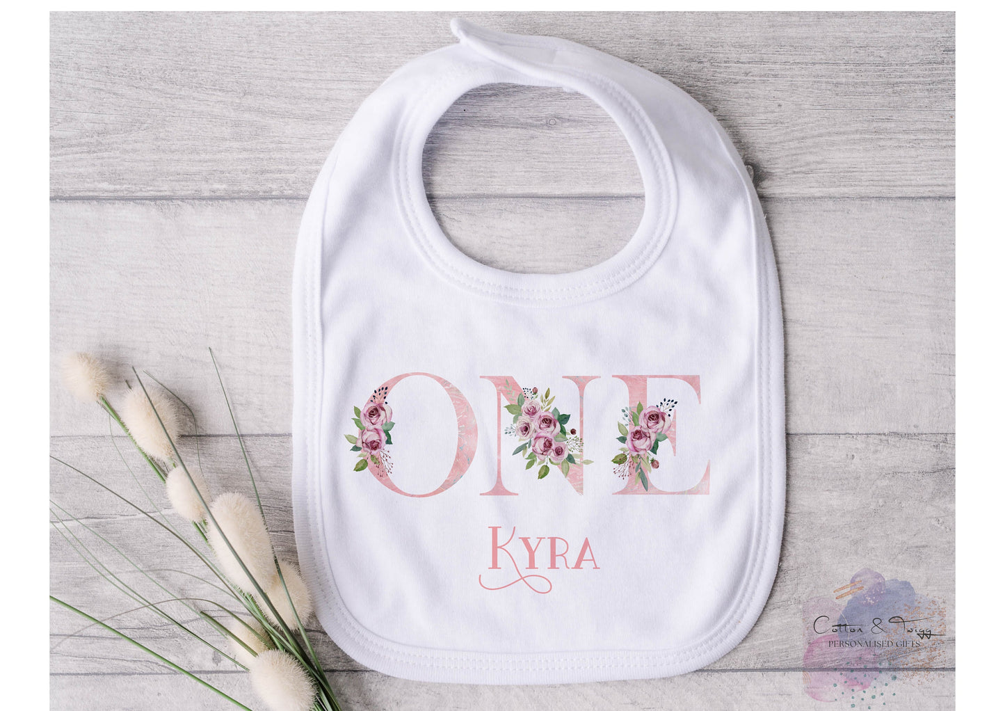 Personalised When I Wake Up I Will Be One Vest, Pink Floral First Birthday Outfit