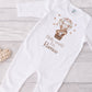 Personalised Hello World Baby Gift Set, Sleepsuit, Vest & Bib